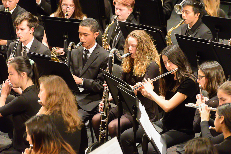 Symphonic Winds woodwind musicians performing in concert